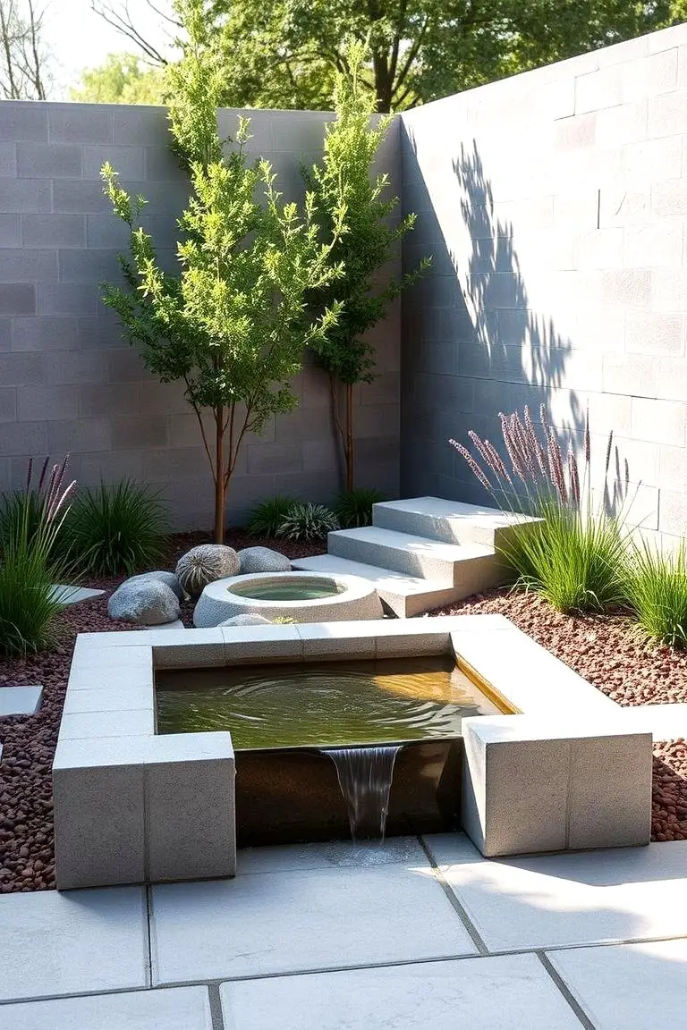 Cinder Block Water Feature