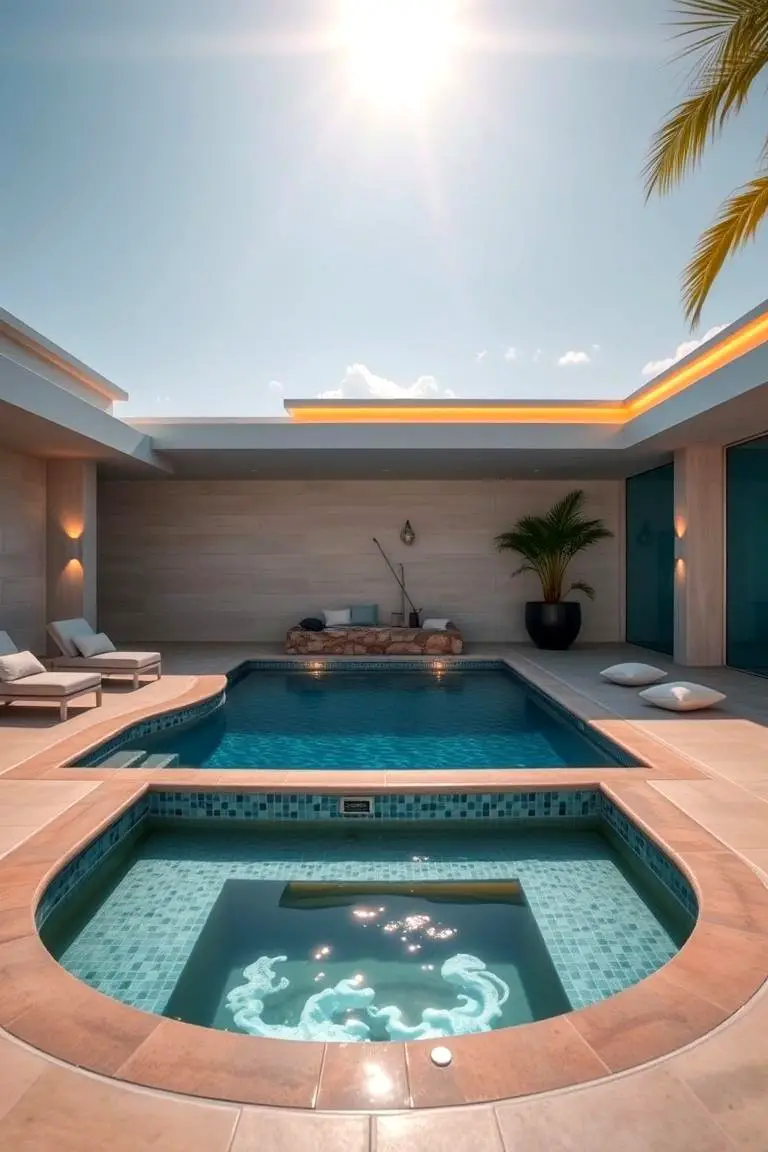 Integrated Spa and Pool Oasis