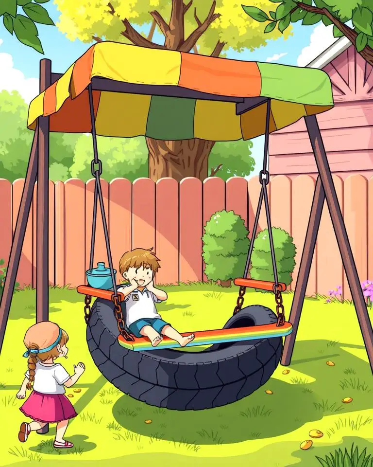 Tire Swing with Canopy