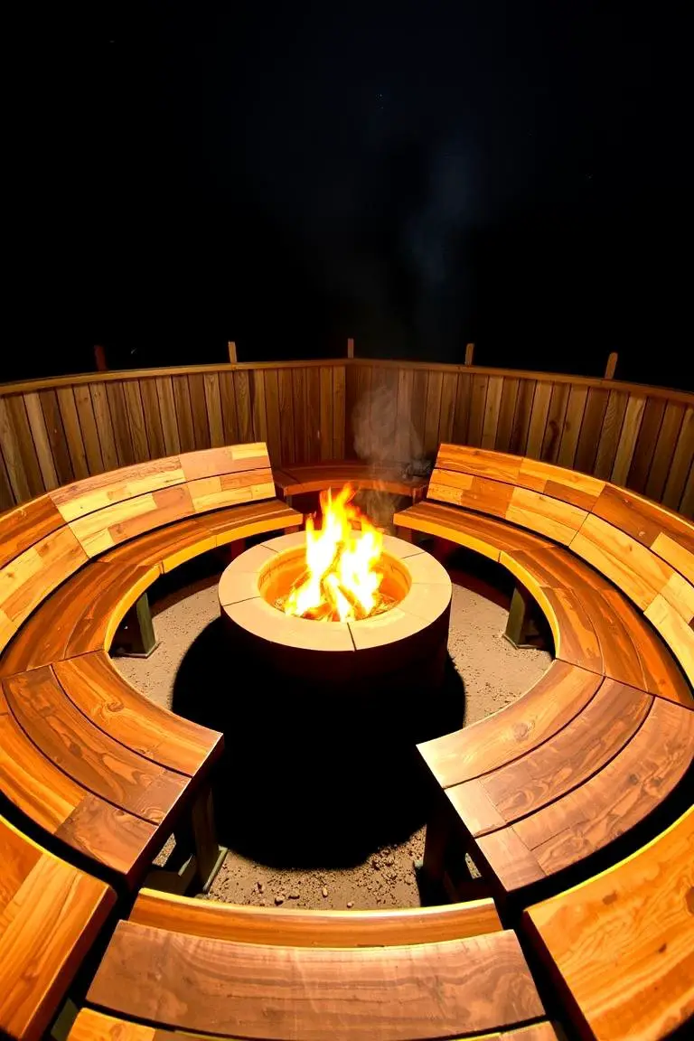 Fire Pit with Rustic Seating Arrangement