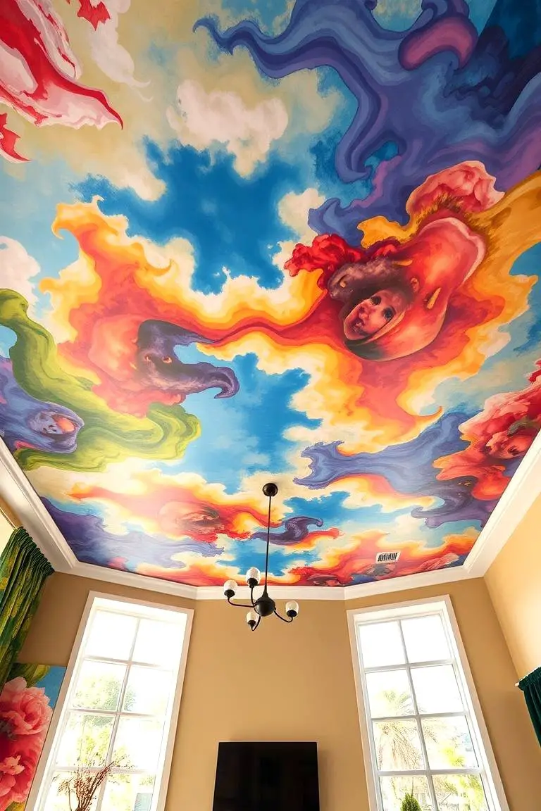 Vibrant Mural Ceiling