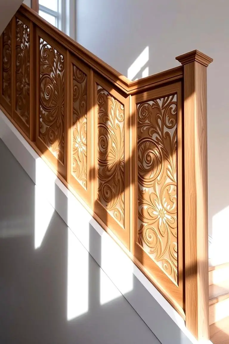 Laser-Cut Wooden Panel Railing