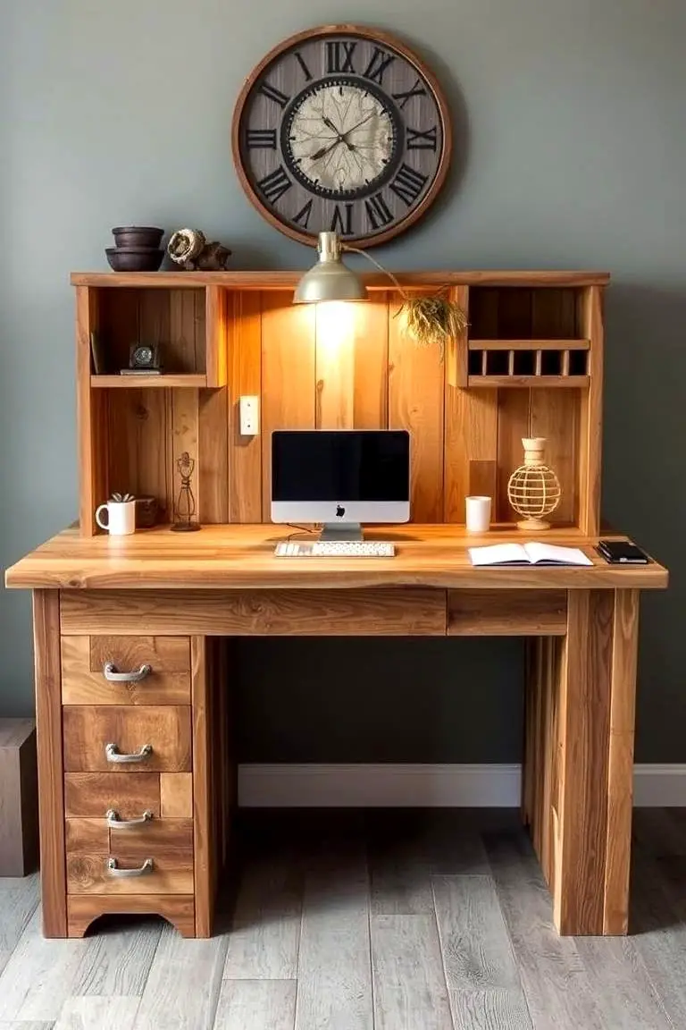 Artistic Reclaimed Wood Desk
