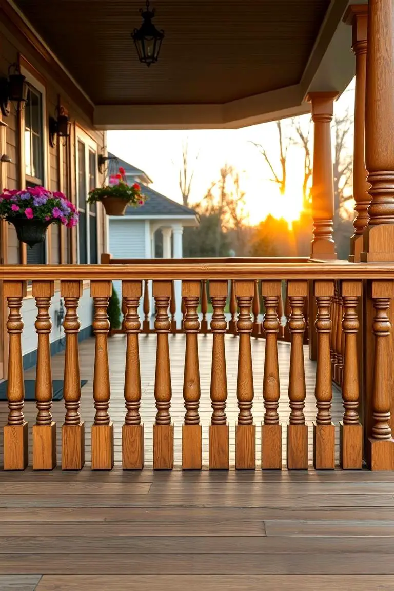 Traditional Wooden Baluster Railing
