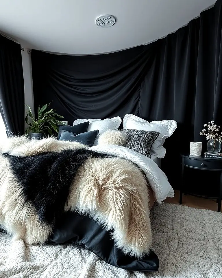 Layered Black and White Textiles