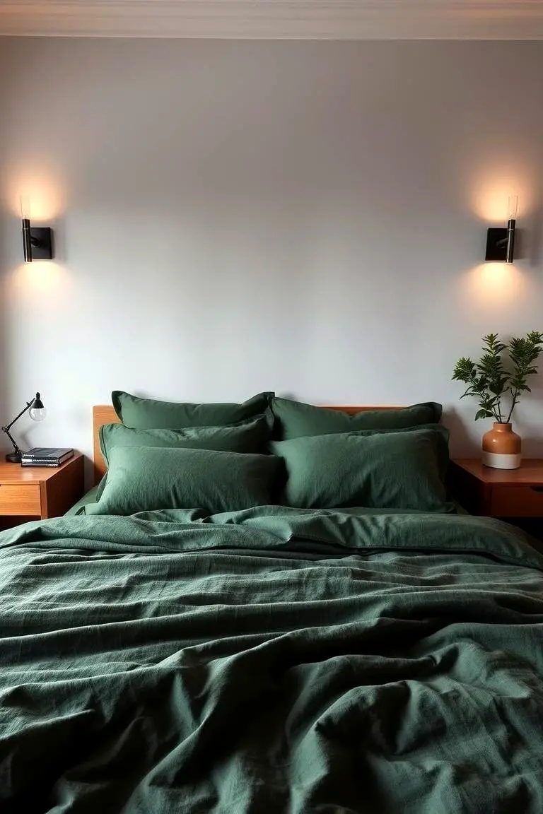 Moody Forest Green Bedding