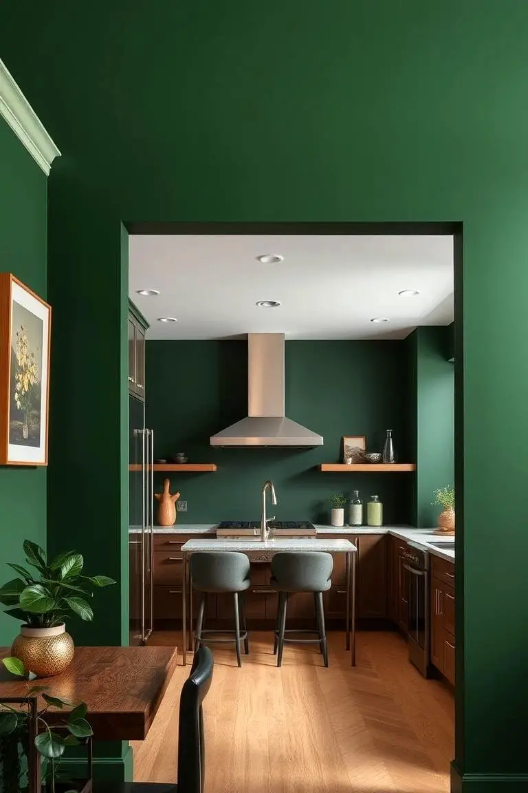 Lush Dark Green Walls