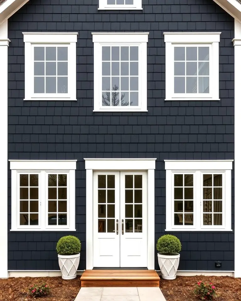 Bold Black Siding with White Trim