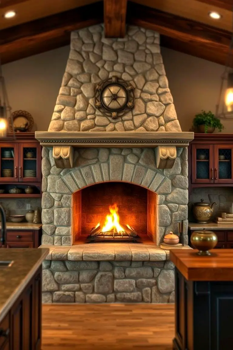 Rustic Fireplace Feature
