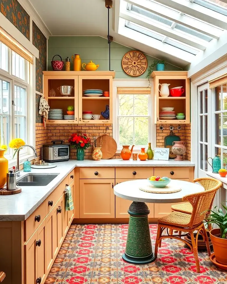 Eclectic Sunroom Kitchen