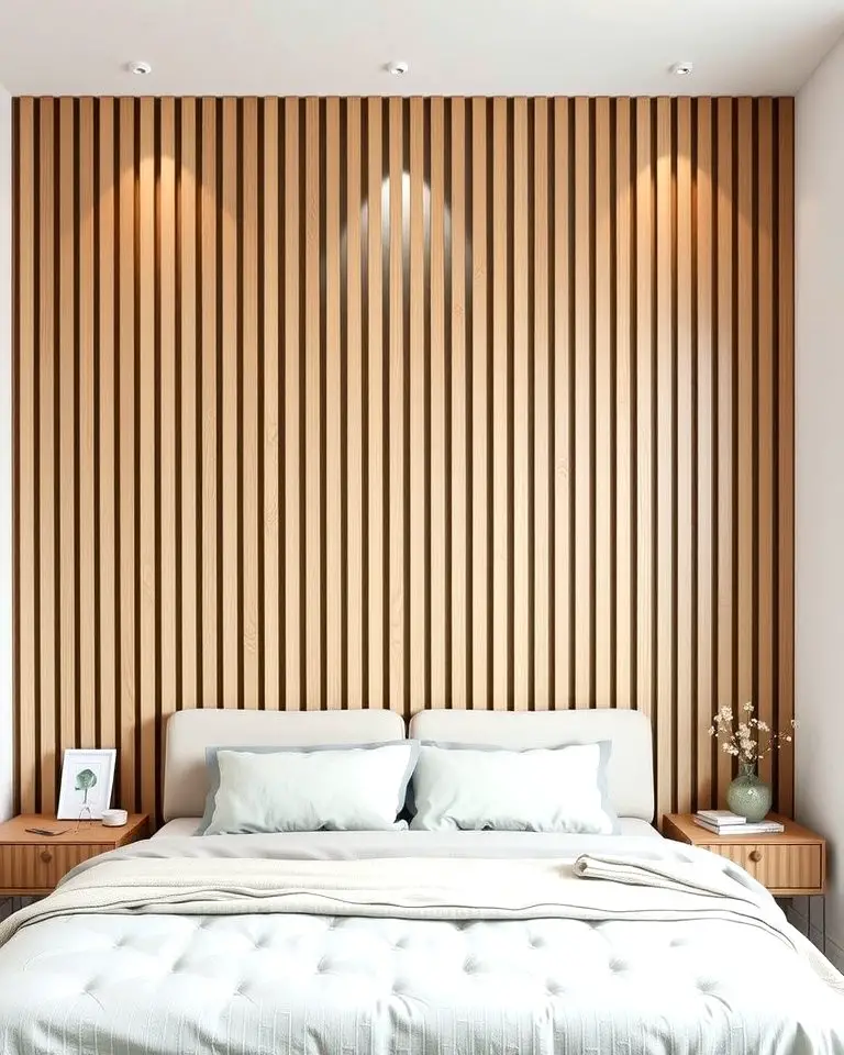 Vertical Slat Wood Accent Wall