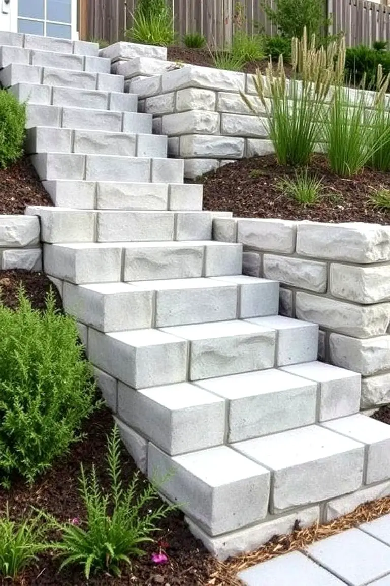Cinder Block Garden Steps