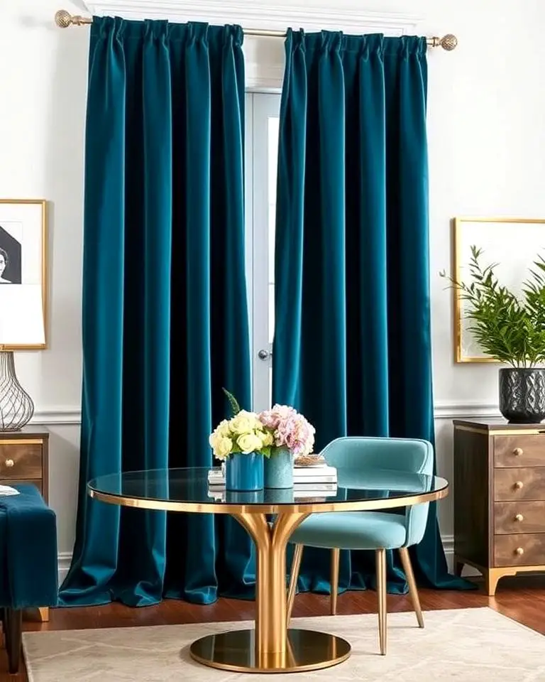 Teal Velvet Curtains for a Luxe Finish