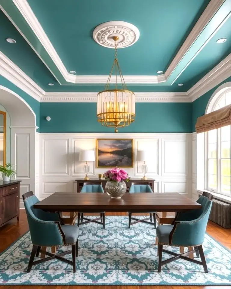 Teal Ceiling for an Unexpected Twist