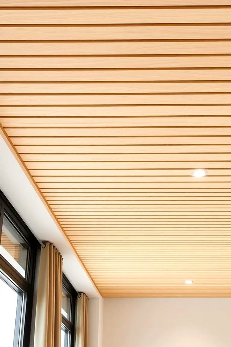 Subtle Accent Wood Slat Ceiling
