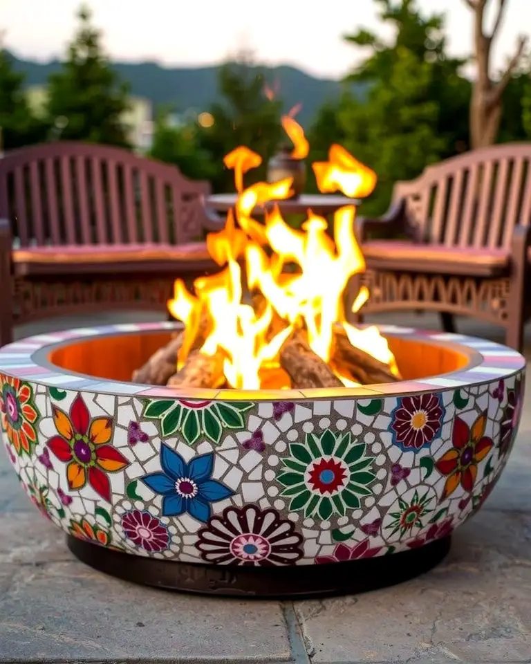 Mosaic Tile Fire Pit