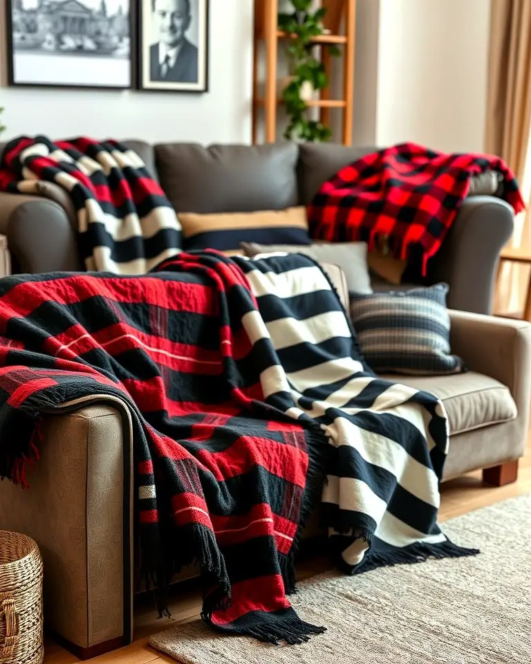 Black and Red Throw Blankets