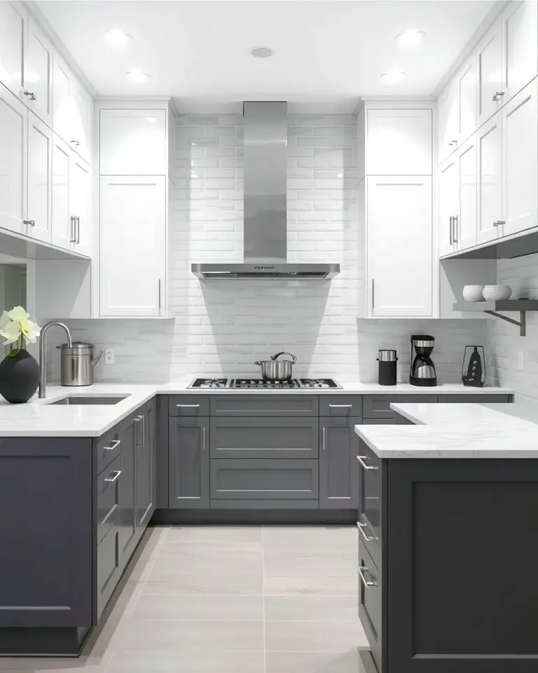 Monochromatic Layers with White Cabinets and a Grey Island