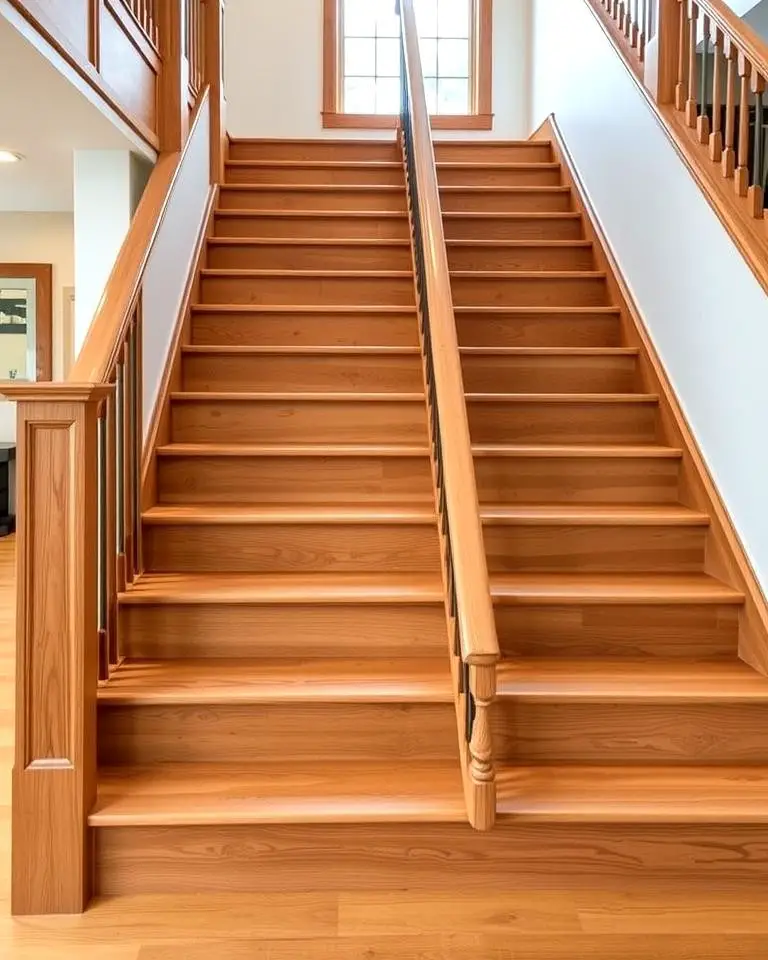 White Oak Stairs with Wide Treads