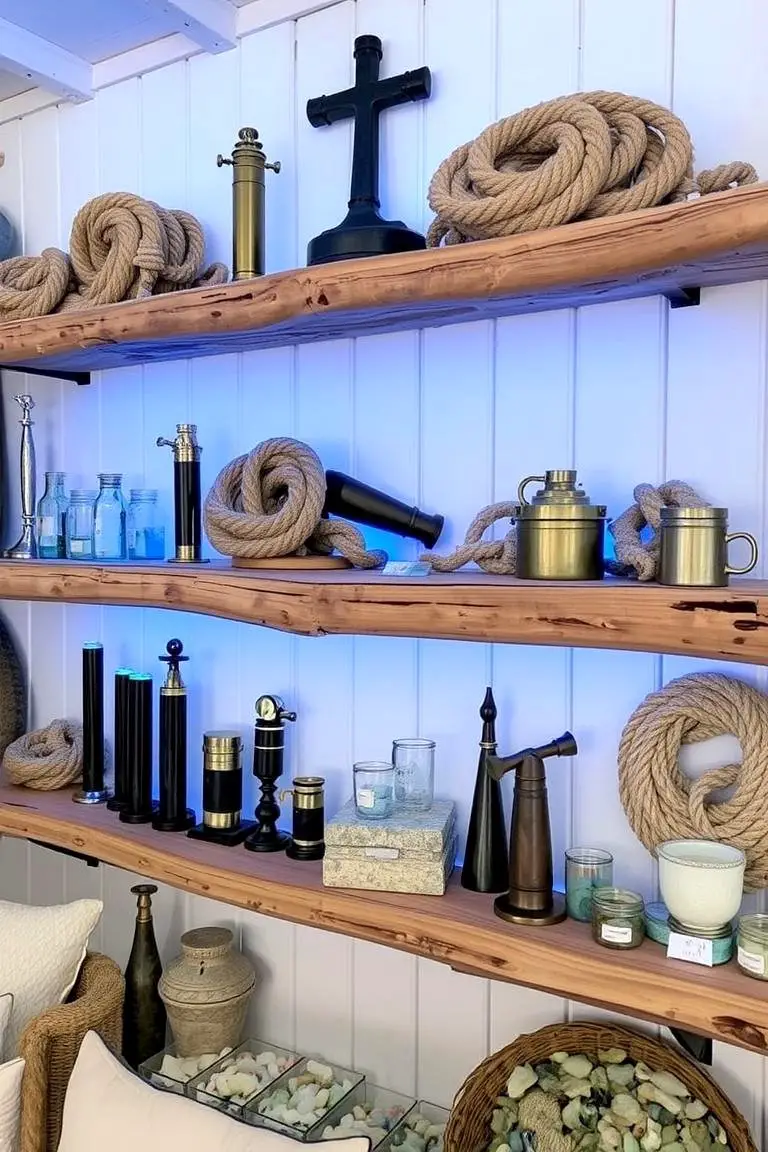 Nautical Inspired Shelf Decor