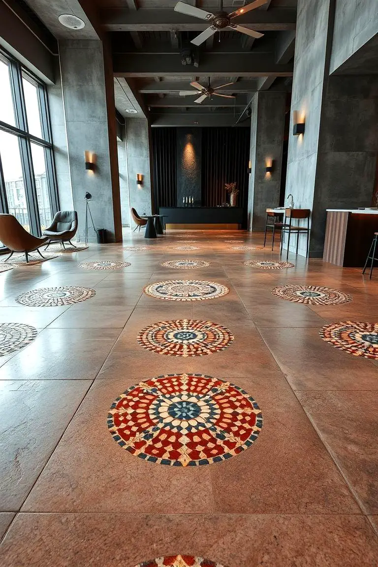 Concrete with Mosaic Inlays