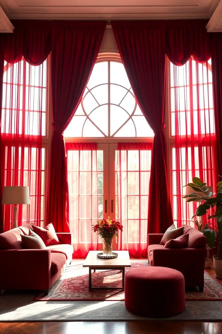 Red Curtains for Rich Texture
