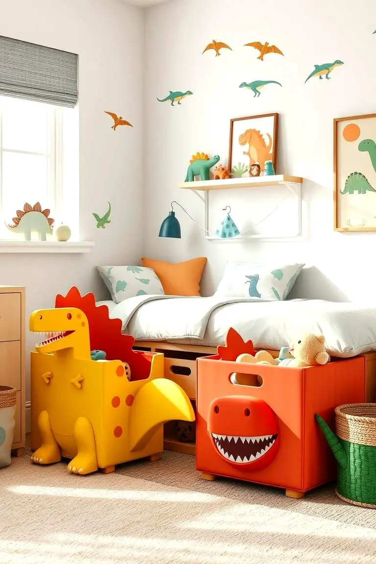 Dino-shaped Storage Bins