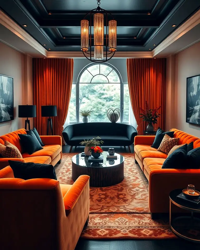 Orange Velvet Furniture