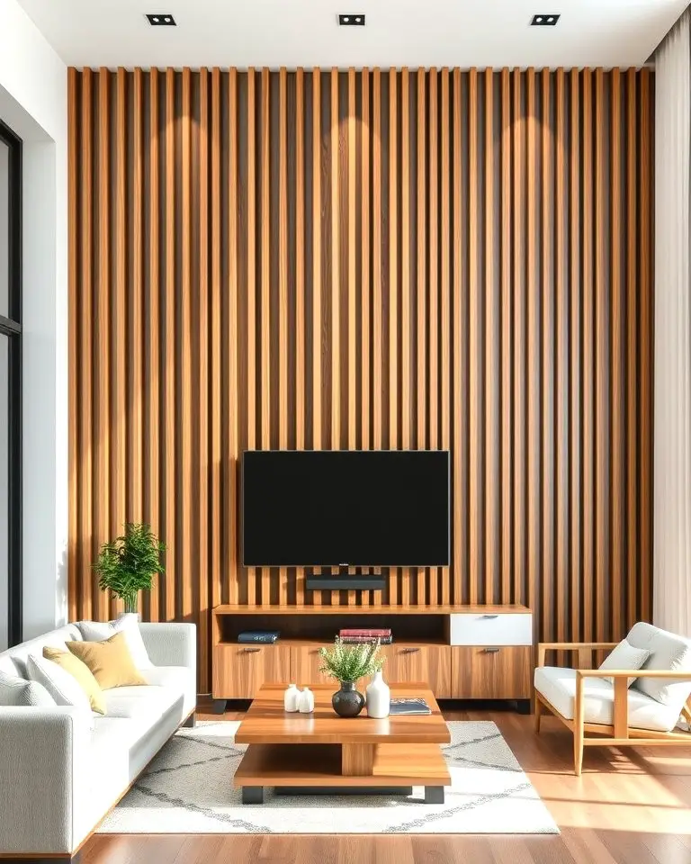 Vertical Slat Accent Wall