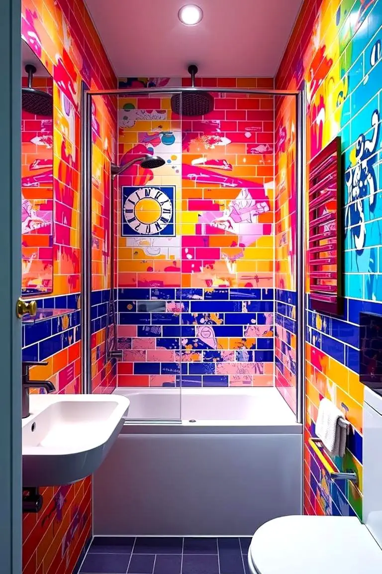 Vibrant Color Splash Shower