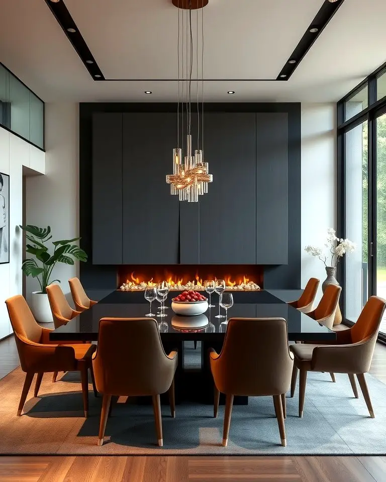 Sleek Modern Design with a Linear Fireplace