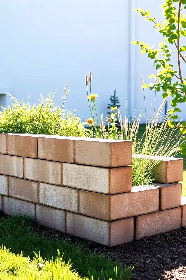 Cinder Block Garden Divider