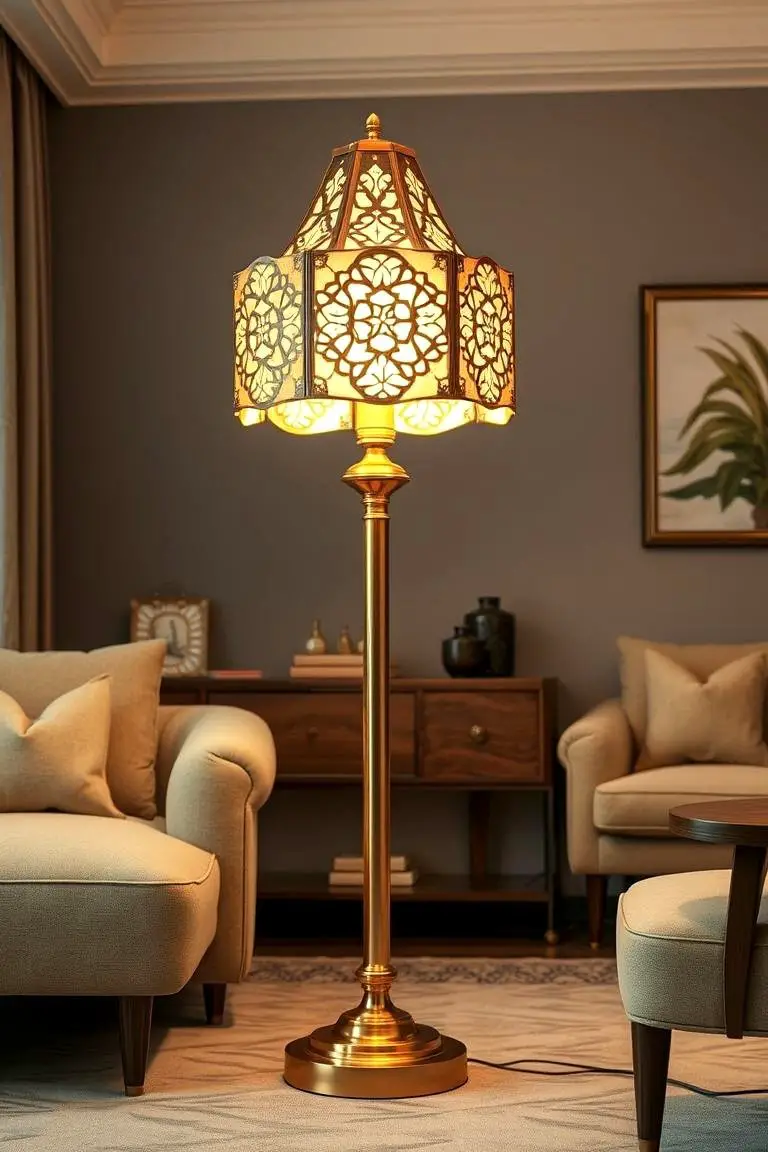 Art Deco Floor Lamp with Pattern