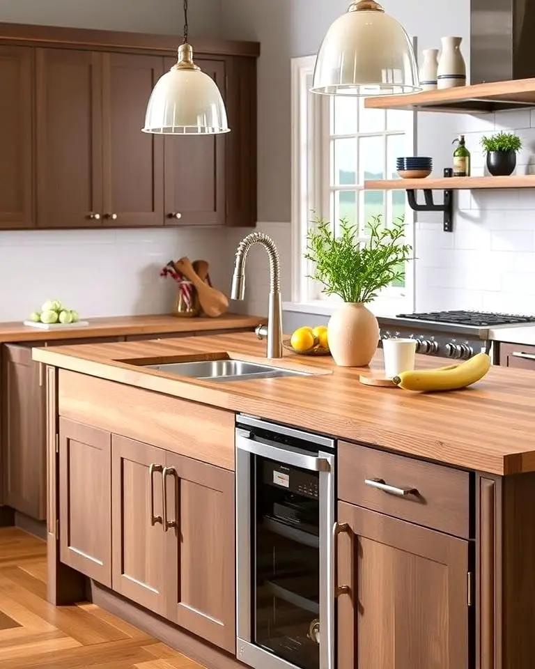 Sleek Elegance with Butcher Block Countertops