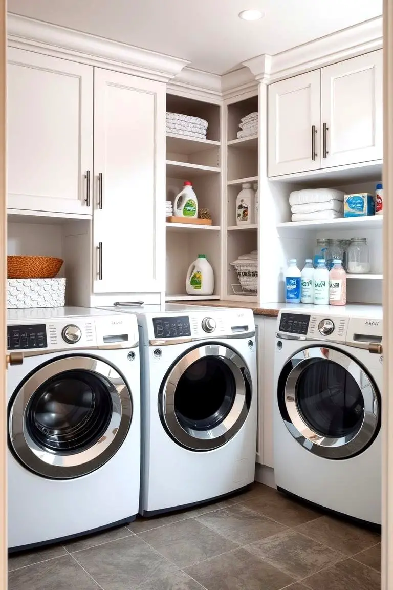 Custom Laundry Room Cabinet Storage