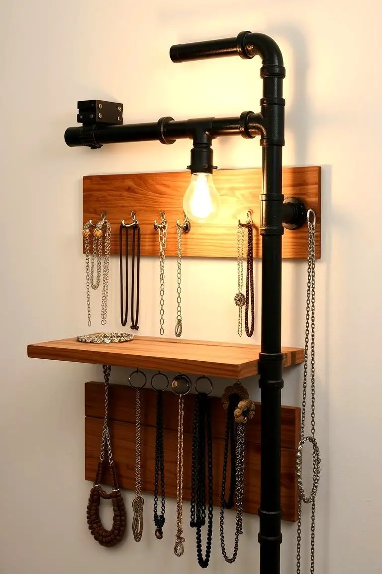 Rustic Industrial Jewelry Rack