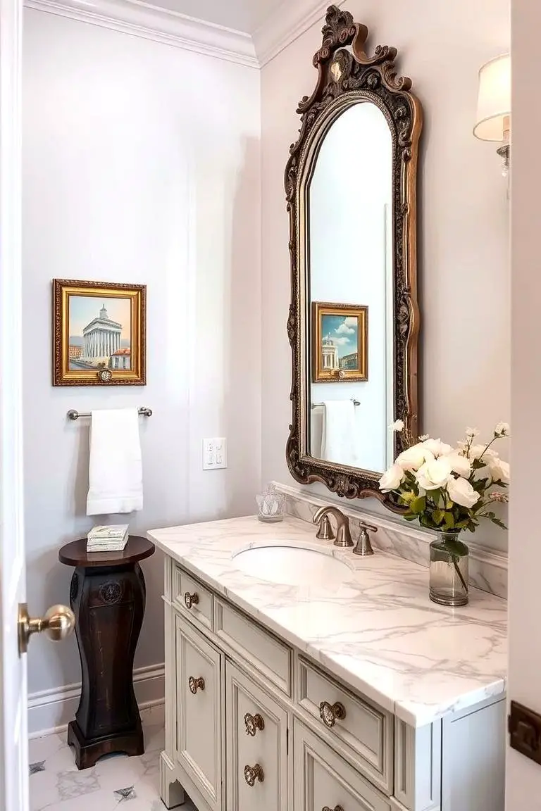 Marble Vanity with Vintage Accents