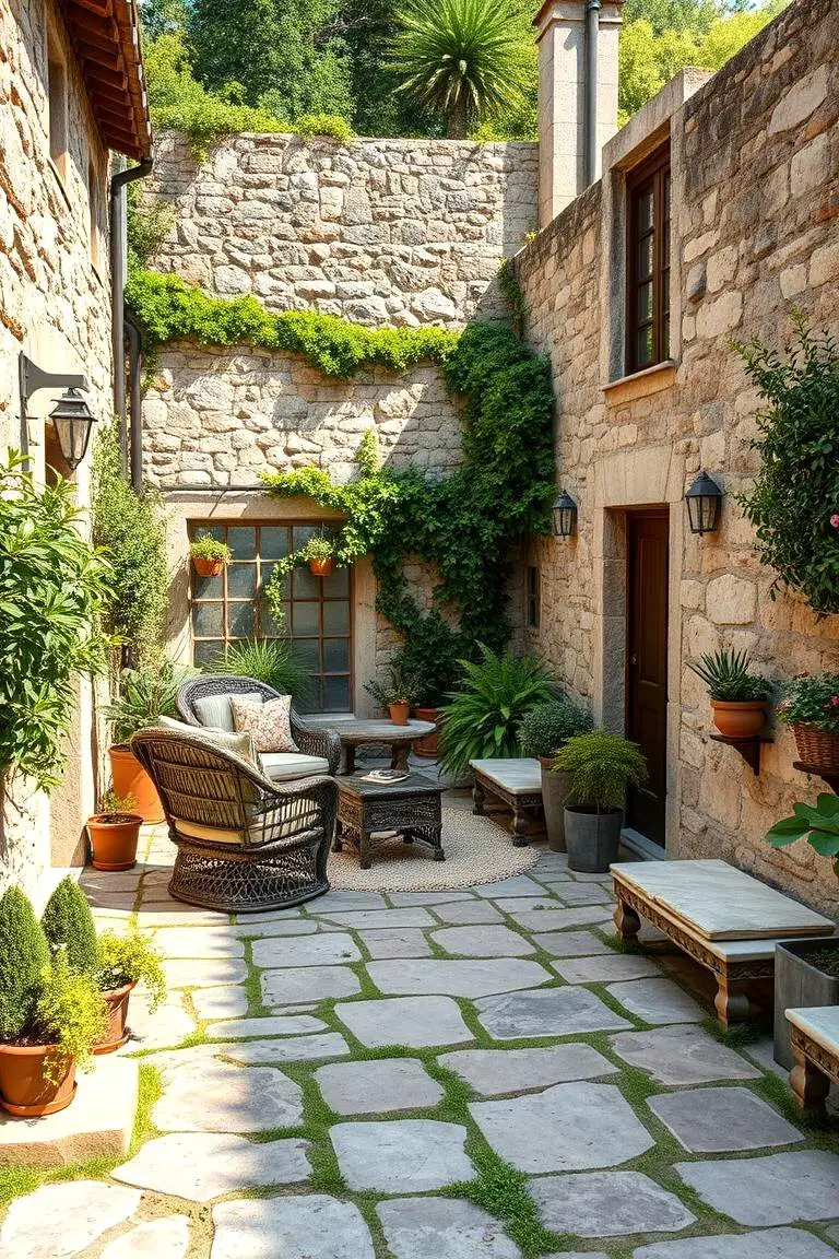 Rustic Stone Patio Garden