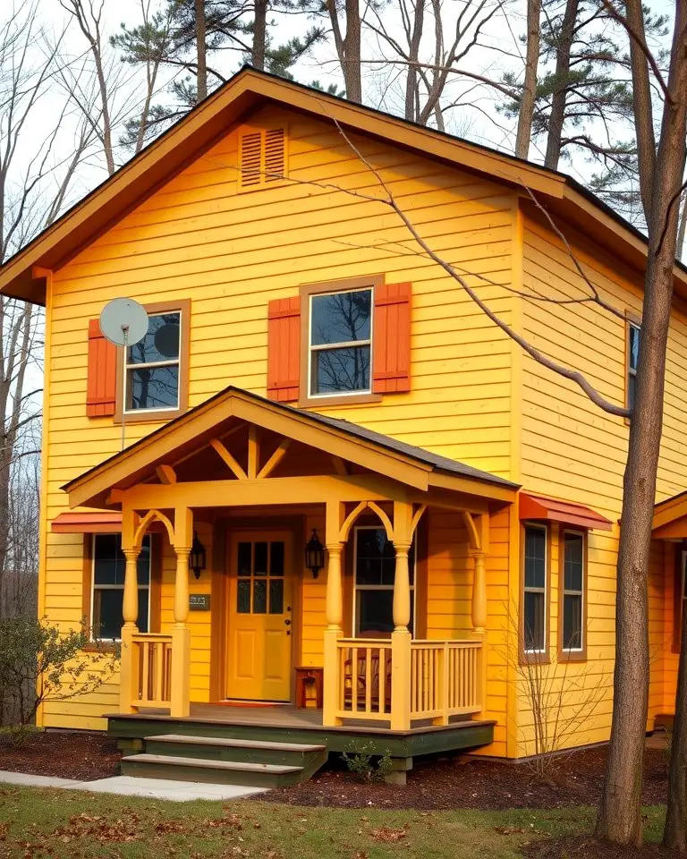 Yellow with Natural Wood Accents