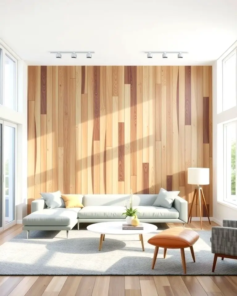 Vertical Wood Plank Accent Wall