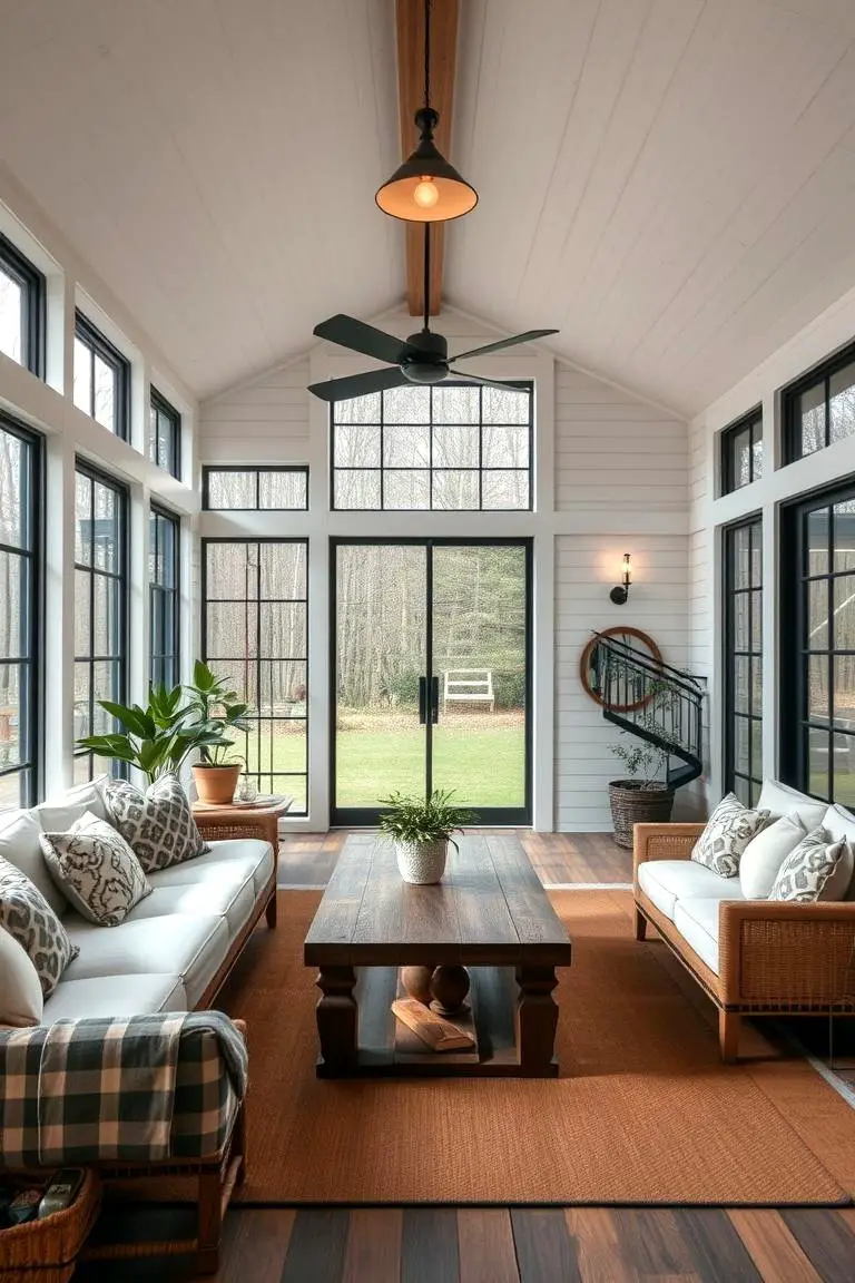 Contemporary Rustic Sunroom