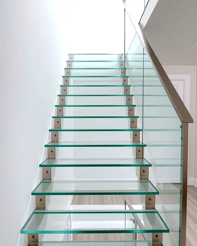 Glass Staircase for a Futuristic Look
