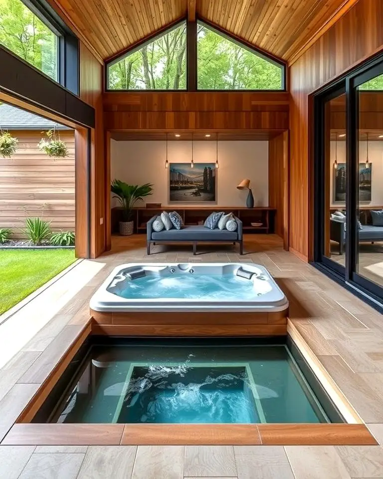 Indoor-Outdoor Sunken Hot Tub