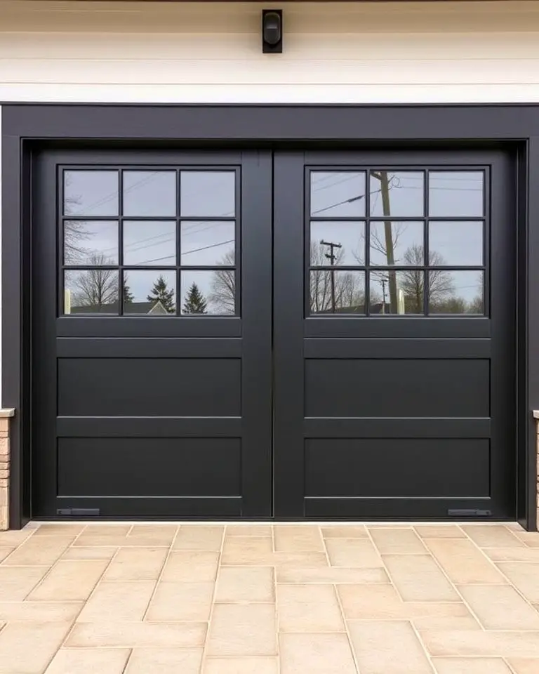 Black Garage Doors with Windows