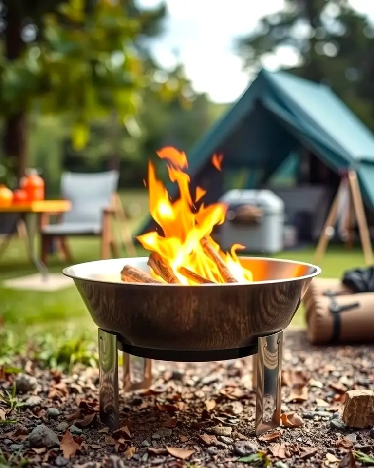 Portable Steel Bowl Fire Pit