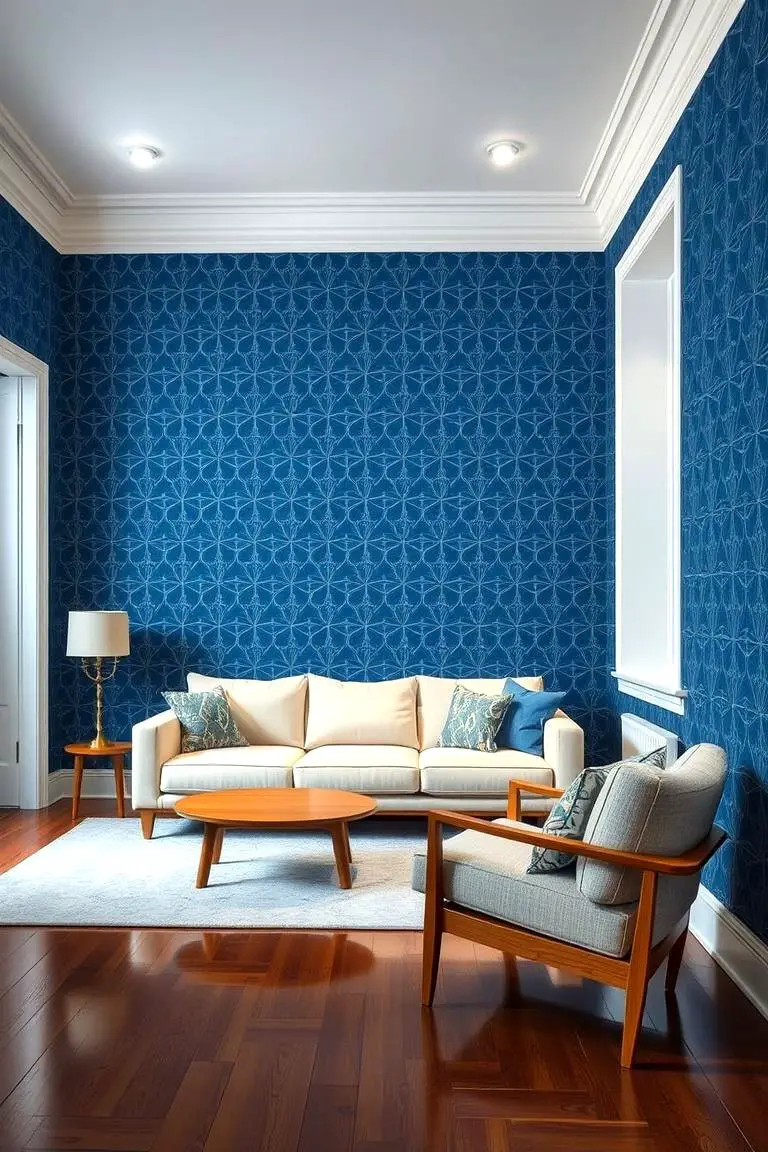 Blue Patterned Walls