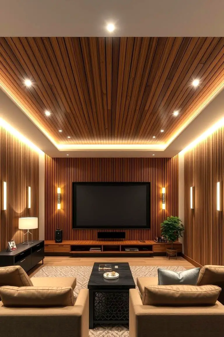 Acoustic Wood Slat Ceiling Paneling
