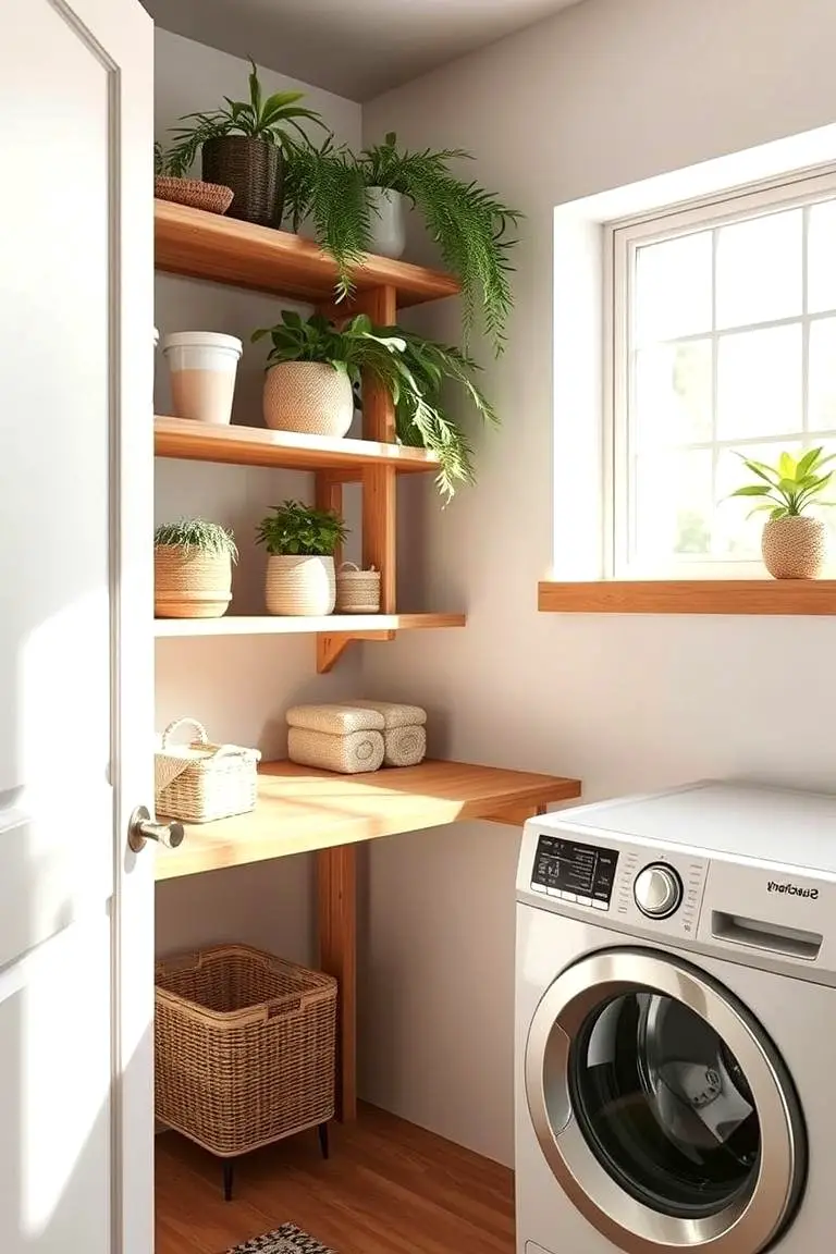 Eco-friendly Bamboo Laundry Shelves