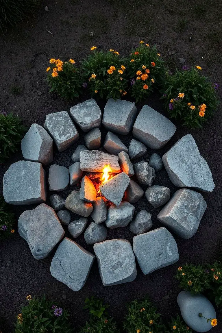 Natural Rock Arrangement Fire Pit