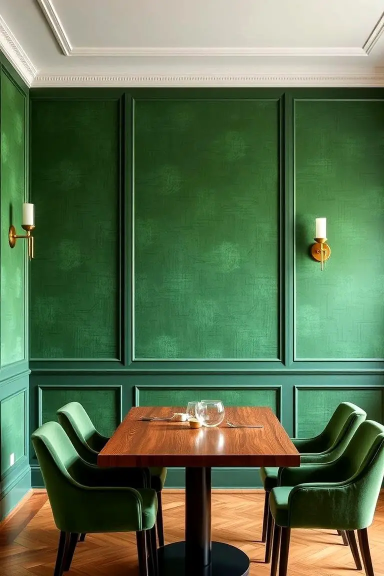 Green Accent Wall Paneling